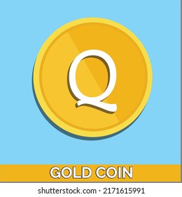 Quetzal gold coins. Guatemalan Money symbol. The Guatemalan Quetzal Currency Sign. Flat Design Coins. Can be used for web, mobile, infographic and print. eps10 Vector illustration.