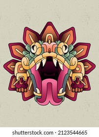 quetzalcoatl aztec art mexican style