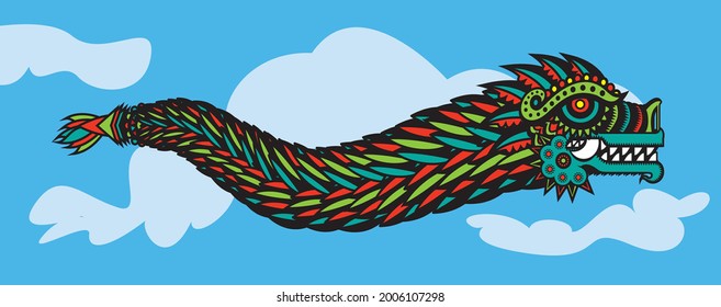 quetzalcoatl flying around the world