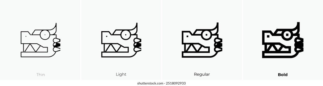 quetzalcoatl icon. Thin, Light Regular And Bold style design isolated on white background