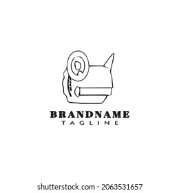quetzalcoatl logo cartoon icon design template black modern isolated vector