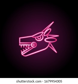 Quetzalcoatl neon icon. Simple thin line, outline vector of dia de muertos icons for ui and ux, website or mobile application