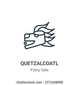 Quetzalcoatl outline vector icon. Thin line black quetzalcoatl icon, flat vector simple element illustration from editable fairy tale concept isolated on white background