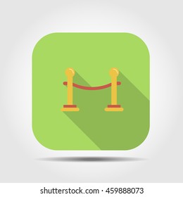 queue barrier flat icon with long shadow, vector illustration