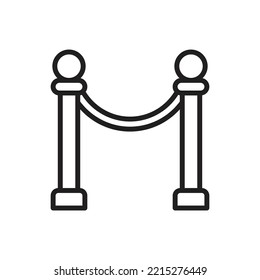 Queue Barrier Outline Icon Vector Illustration