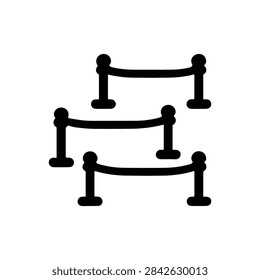 Queue Barrier Stanchions Crowd Control Waiting Line Filled Icon