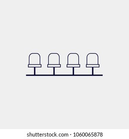 queue chair icon vector illustration. seats