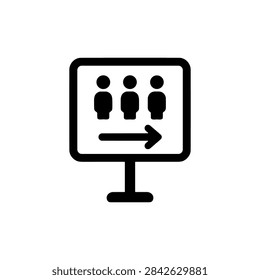Queue Display Screen People Waiting Number System Filled Icon