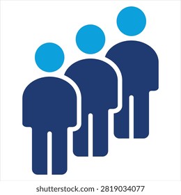 Queue Flat Blue Icon Collection