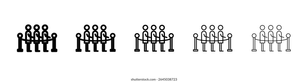 Ícone da fila preencheu o conceito de sinal plano para web design.