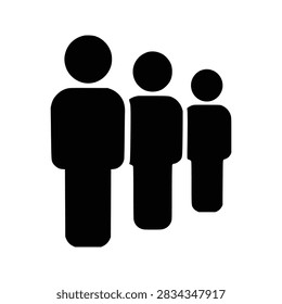 Queue icon flat outline in black