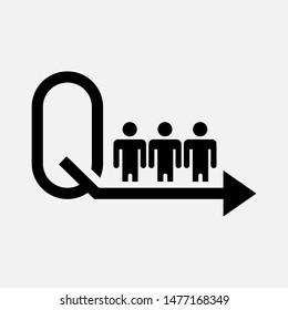 Queue Icon Line Standing People Illustration Stock Vector (Royalty Free ...