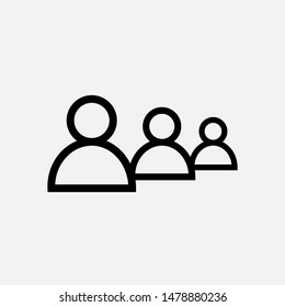 Queue Icon. Line Up or Standing People Illustration As A Simple Vector Sign & Trendy Symbol for Design,  Websites, Presentation or Mobile Application.
