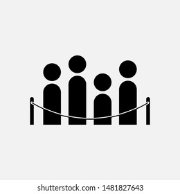 Queue Icon. Line Up or Standing People Illustration As A Simple Vector Sign & Trendy Symbol for Design,  Websites, Presentation or Mobile Application.