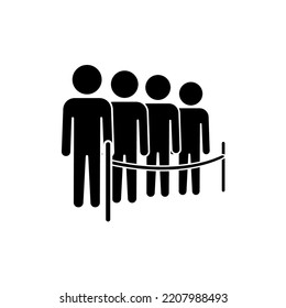 Queue-Symbol Line Up oder Stehende People Illustration als einfaches Vektor Sign Trendy Symbol für Design, Websites, Präsentationen oder mobile Anwendungen.