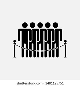 Queue Icon. Line Up, Standing People Symbol for Design Elements, Websites, Presentation and Application - Vector.