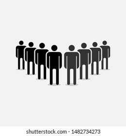 Queue Icon. Line Up, Standing People Illustration. Applied as Trendy Symbol for Design Elements, Websites, Presentation and Application - Vector. 