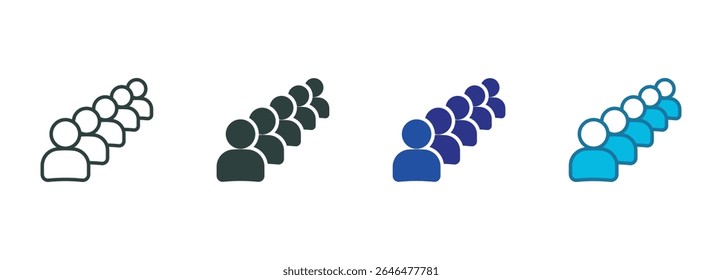 Queue Icon Set Multiple Style Of