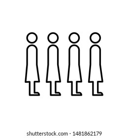 queue icon, symbol line design