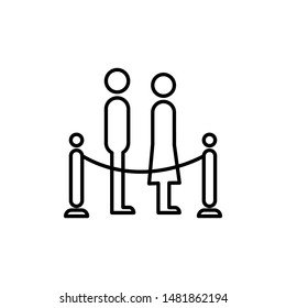 queue icon, symbol line design