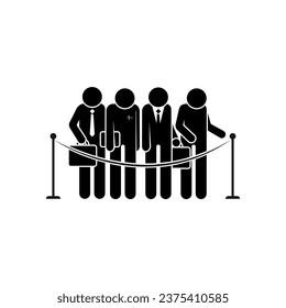 Queue Icon. Symbol Stand in Line. Line Up Position. 