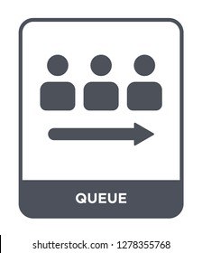 queue icon vector on white background, queue trendy filled icons from Birthday party and wedding collection, queue vector illustration