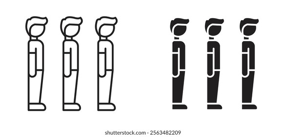 Queue icons in outline and fill. vector illustration for ui.