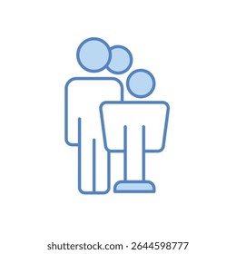 Queue Line Icon vector stock illustration