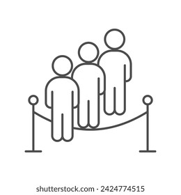 Queue Line icon, queue, line, waiting, crowd thinline icon, editable vector icon, pixel perfect, illustrator ai file