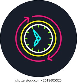Queue Line Multi Colour Circle