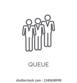 Queue linear icon. Modern outline Queue logo concept on white background from Birthday party and wedding collection. Suitable for use on web apps, mobile apps and print media.