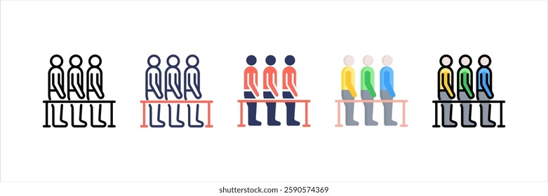 Queue Multi Style Icon Set