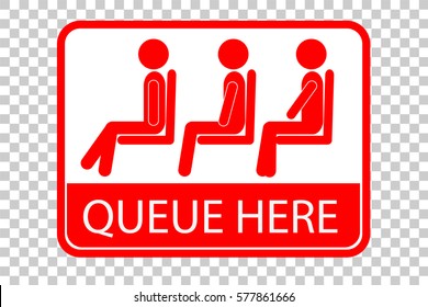 Queue Sign, at Transparent Effect Background
