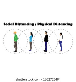 Queue Social Distancing People  Physical Distancing Virus Corona