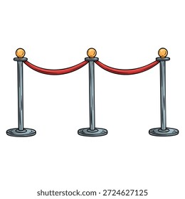 Queue stands isolated on white background vector illustration perfect for line formation crowd control design or waiting area themed artwork