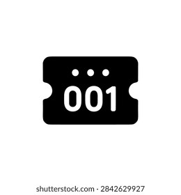 Queue Ticket Number 001 Waiting Line Customer Service Filled Icon