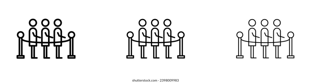 Queue vector icon set. Queue long waiting crowd for UI designs.