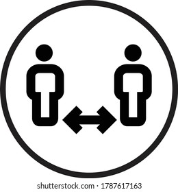 Queued logos or icons that are spaced due to corona virus