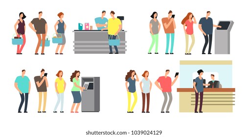 1,997 People standing line bank Images, Stock Photos & Vectors ...