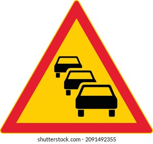 Queuing Traffic, Gallery Of All Warning Signs, Road Signs In Finland