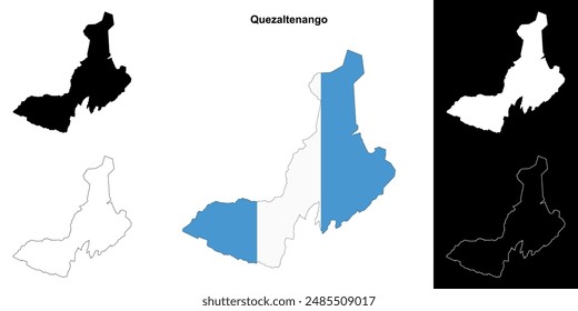 Conjunto de mapas esquemáticos del departamento de Quezaltenango