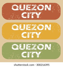 Quezon City on colored background