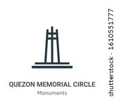 Quezon memorial circle glyph icon vector on white background. Flat vector quezon memorial circle icon symbol sign from modern monuments collection for mobile concept and web apps design.