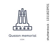 quezon memorial circle icon from monuments outline collection. Thin line quezon memorial circle icon isolated on white background.
