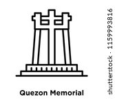Quezon Memorial Circle icon vector isolated on white background, Quezon Memorial Circle transparent sign , line or linear sign, element design in outline style