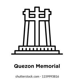 Quezon Memorial Circle icon vector isolated on white background, Quezon Memorial Circle transparent sign , line or linear sign, element design in outline style