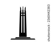 Quezon memorial circle silhouette icon. Clipart image isolated on white background