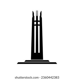 Quezon memorial circle silhouette icon. Clipart image isolated on white background