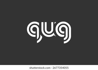QUG Creative Diseño de Logo de Letra Moderna Única. Diseño elegante del logotipo del monograma con los Elementos decorativos y la tipografía