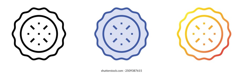 icono de quiche. Lineal, relleno azul y diseño de estilo degradado aislado sobre fondo blanco